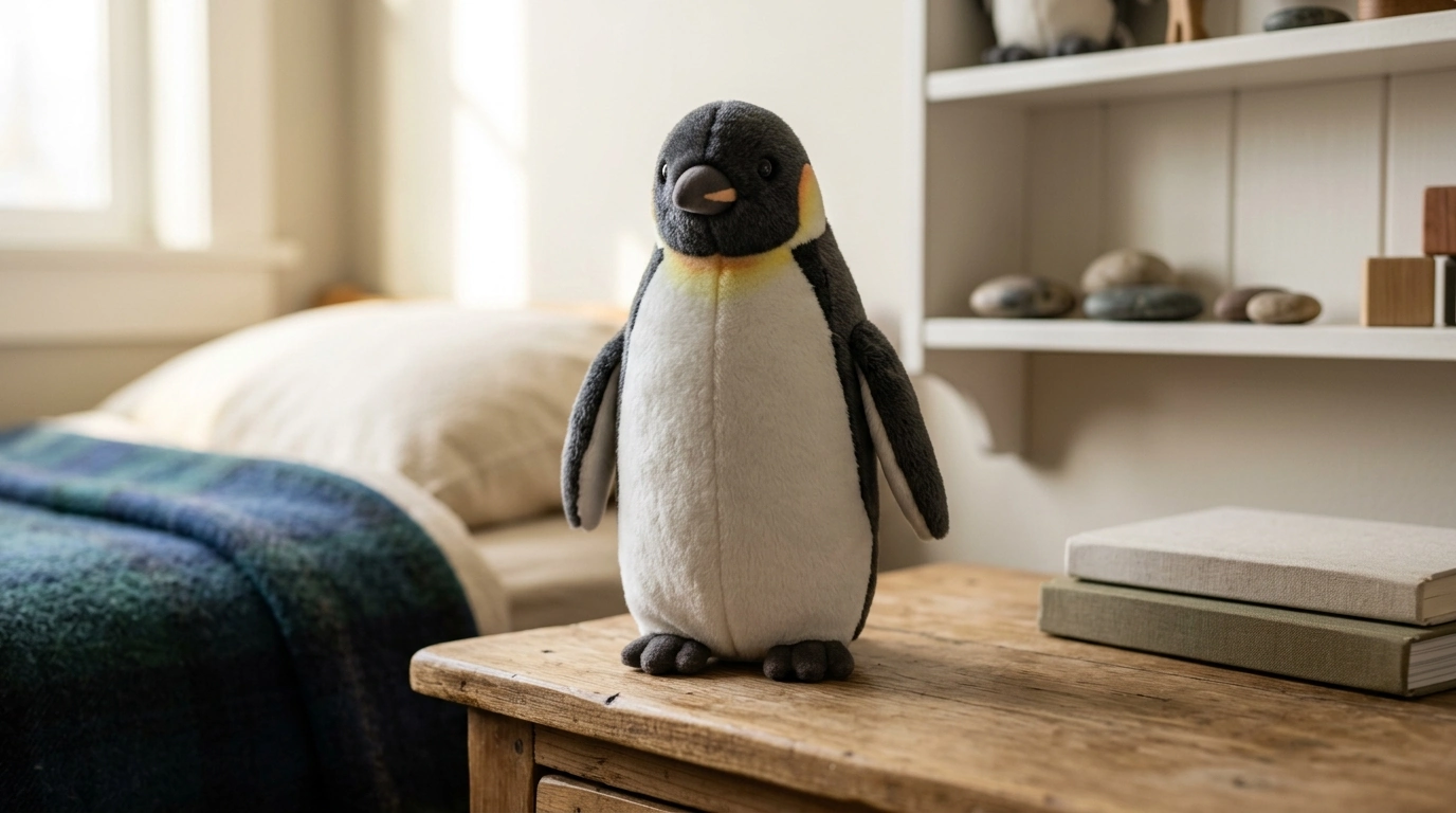 Lifelike Standing Emperor Penguin Plush: Kids & Collectors
