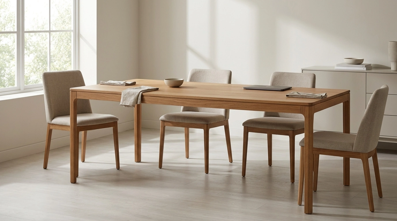 Modern Minimalist Wooden Dining Table: Sizing, Style, Care